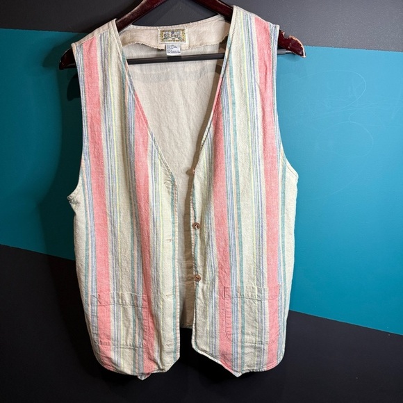 62 East Beige Linen Blend Vest - Picture 3 of 11